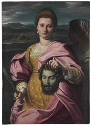 Portrait of Olimpia Luna and Melchiorre Zoppio as Judith and Holofernes